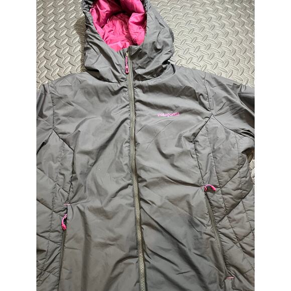 Patagonia Micro Puff Full Zip Quilted Insulated Hooded Jacket Womens XL Gray - Picture 2 of 9
